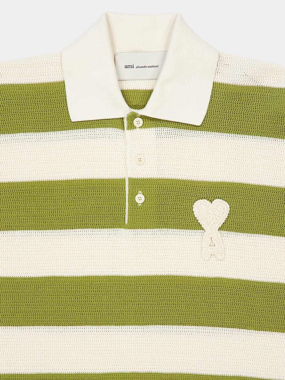 White Cream and Matcha Cotton Polo - Image 5