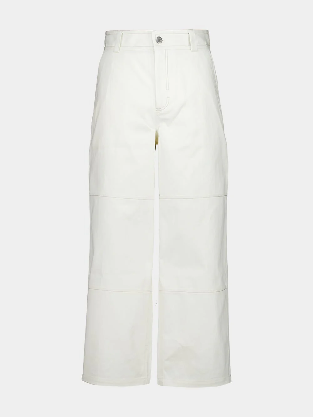 White Cream Cotton Worker Trousers