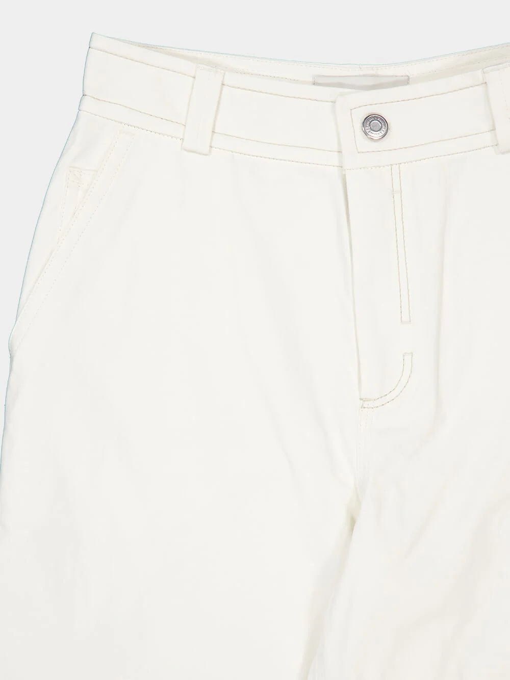 White Cream Cotton Worker Trousers - Image 5