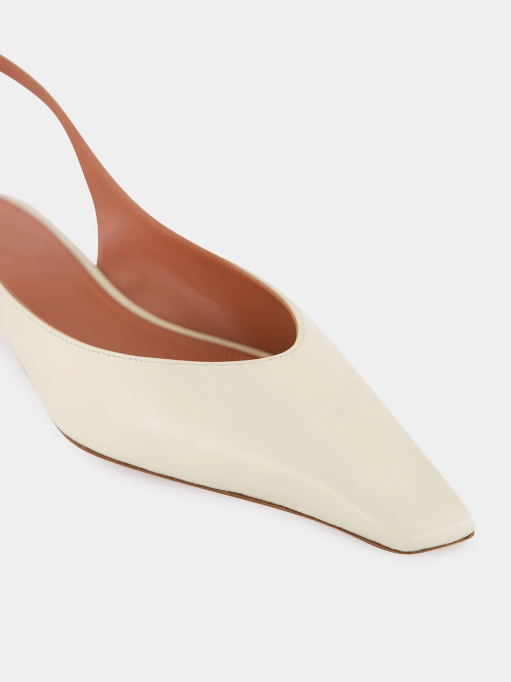 Almond Jamie Slingback Mid-Heel Pumps - Image 8