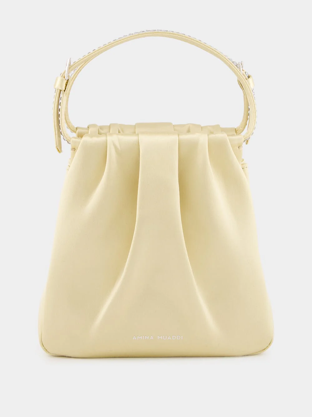 Vittoria Butter Satin Bag with Crystal Handle - Image 2