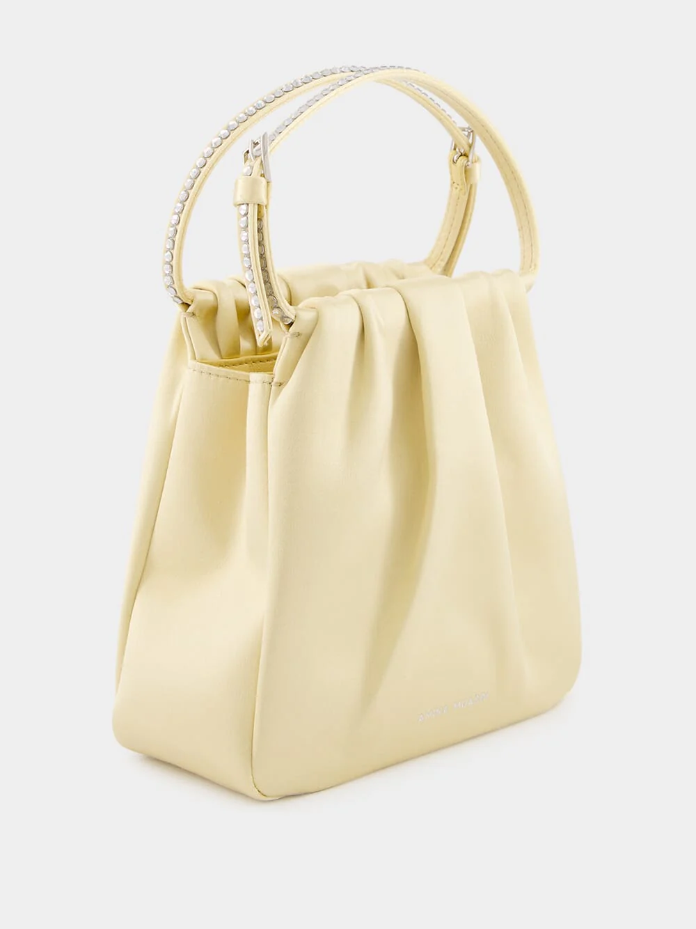 Vittoria Butter Satin Bag with Crystal Handle - Image 3