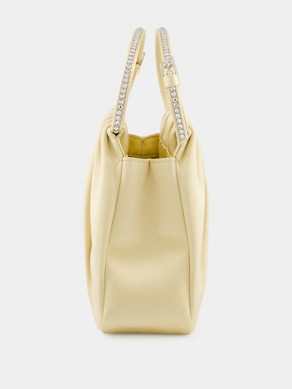 Vittoria Butter Satin Bag with Crystal Handle - Image 4