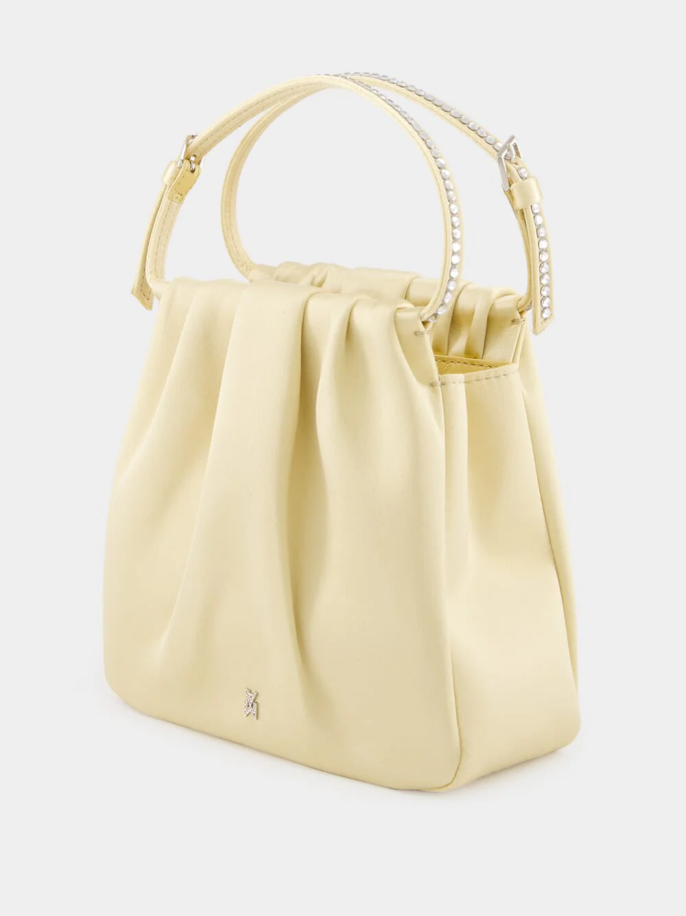 Vittoria Butter Satin Bag with Crystal Handle - Image 5