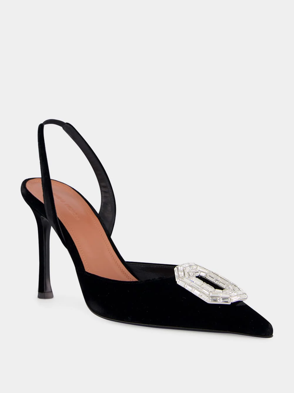 Black Camelia Sling 90 in Velvet - Image 2