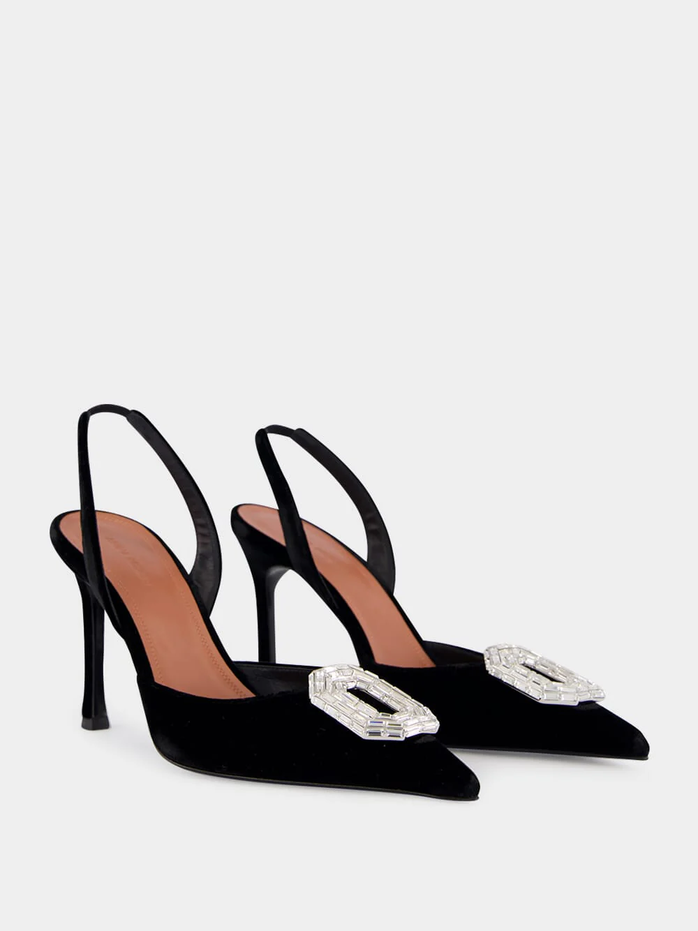 Black Camelia Sling 90 in Velvet - Image 3
