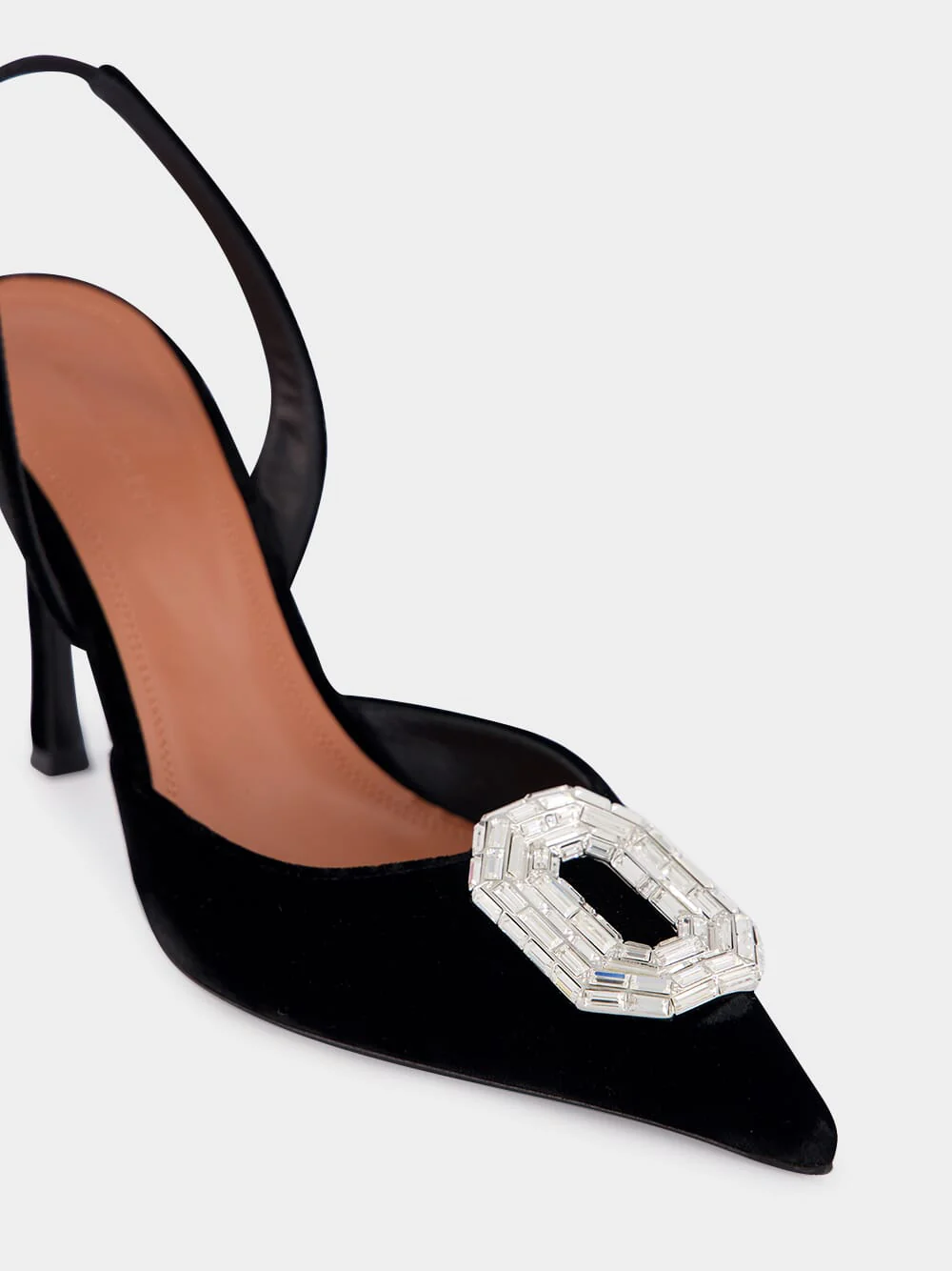 Black Camelia Sling 90 in Velvet - Image 6