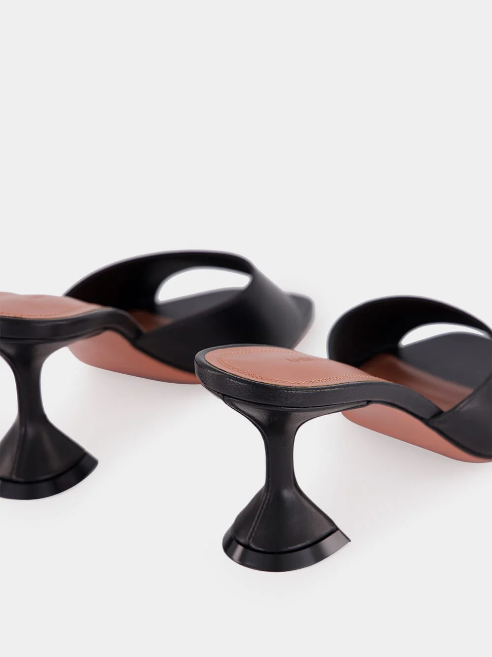 Black Lupita 70 Heeled Mules in Nappa - Image 6