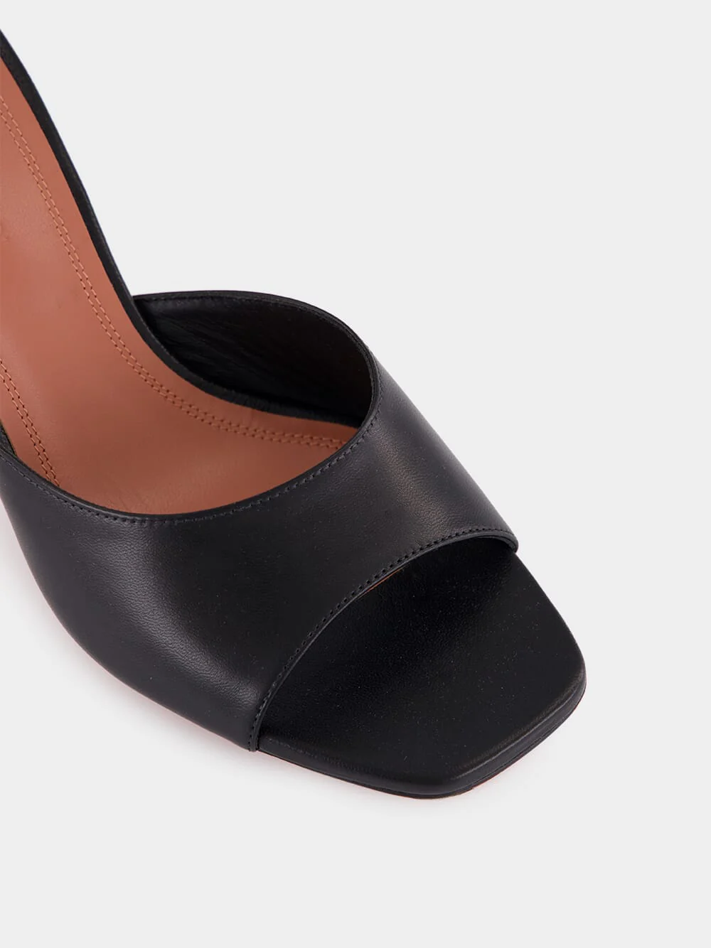Black Lupita 70 Heeled Mules in Nappa - Image 7