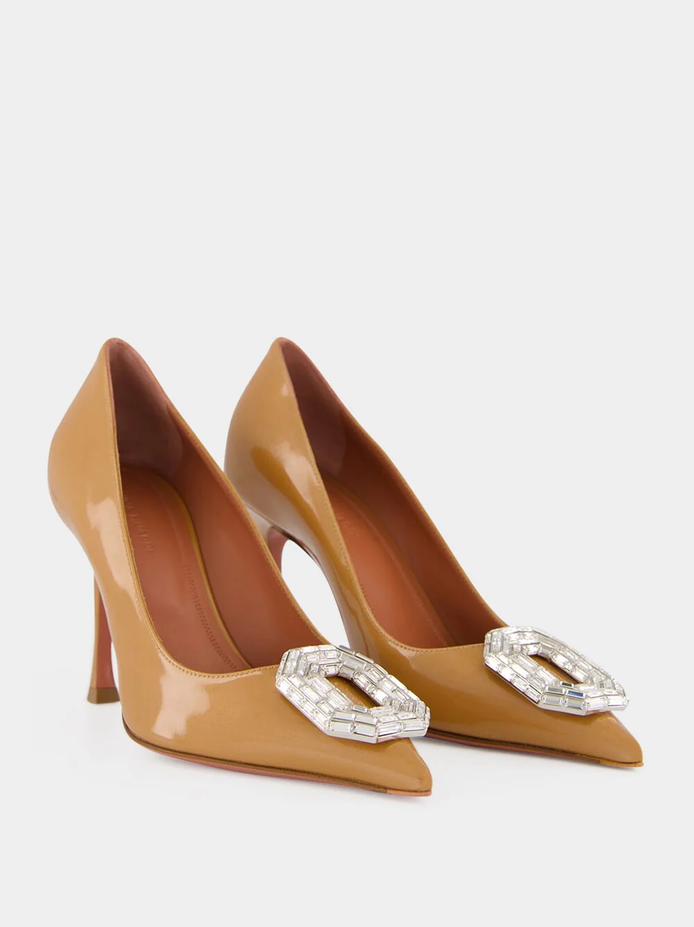 Latte Camelia Pearly Patent 90 Pumps - Image 3