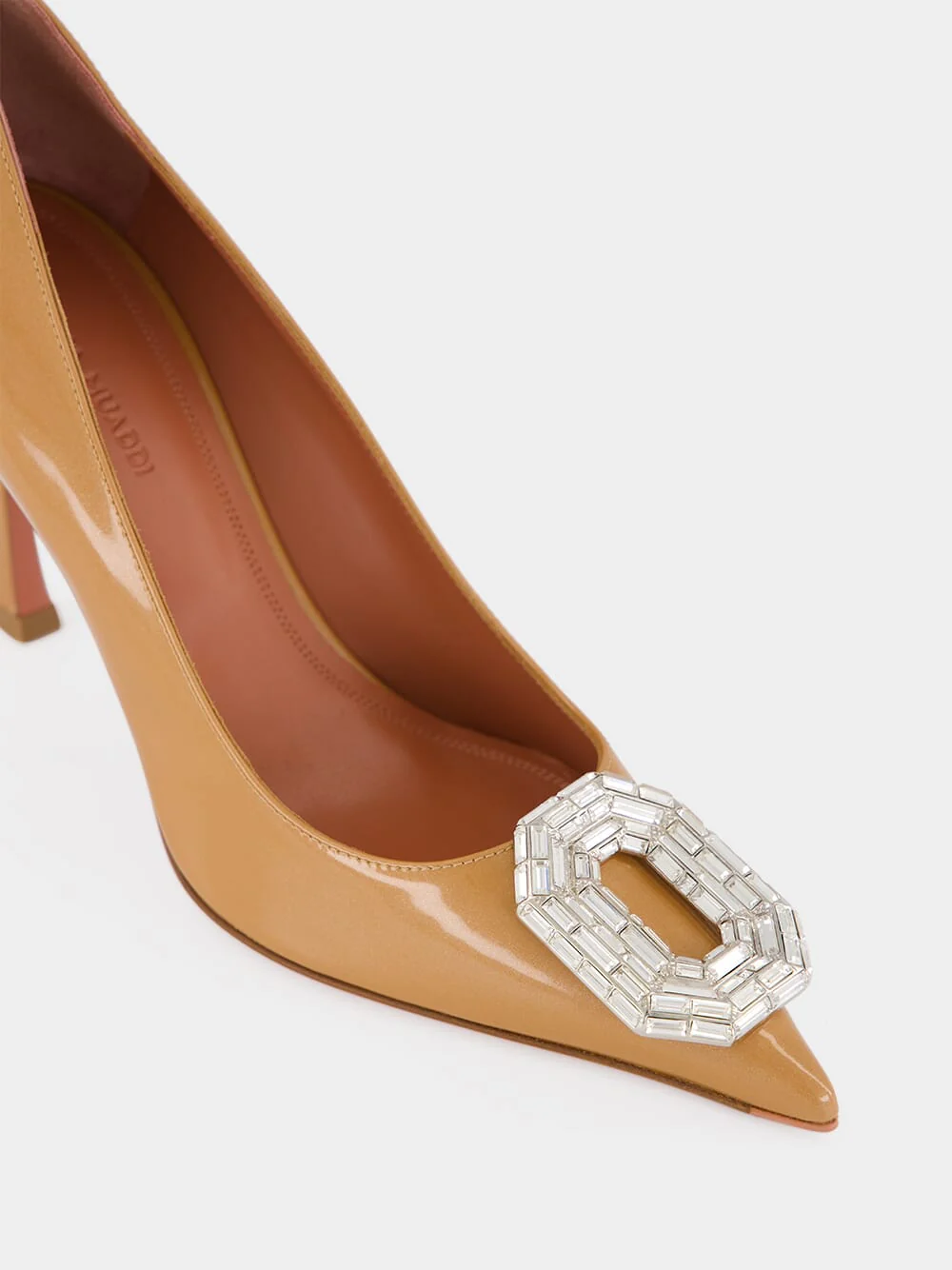 Latte Camelia Pearly Patent 90 Pumps - Image 6