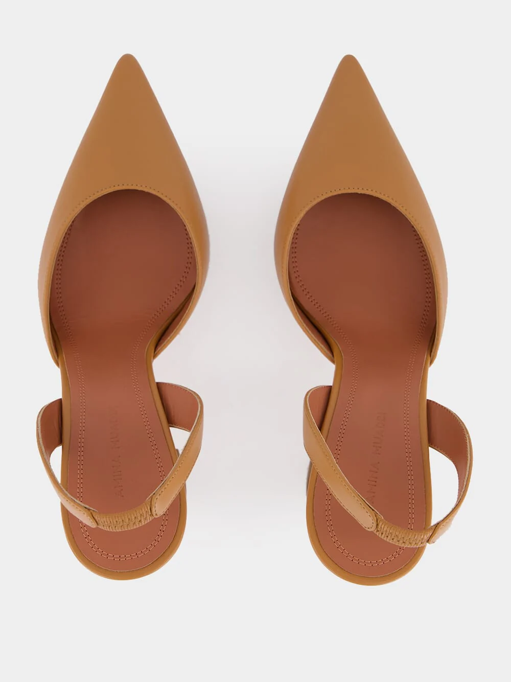 Latte Holli 95 Slingback Pumps in Nappa Leather - Image 4
