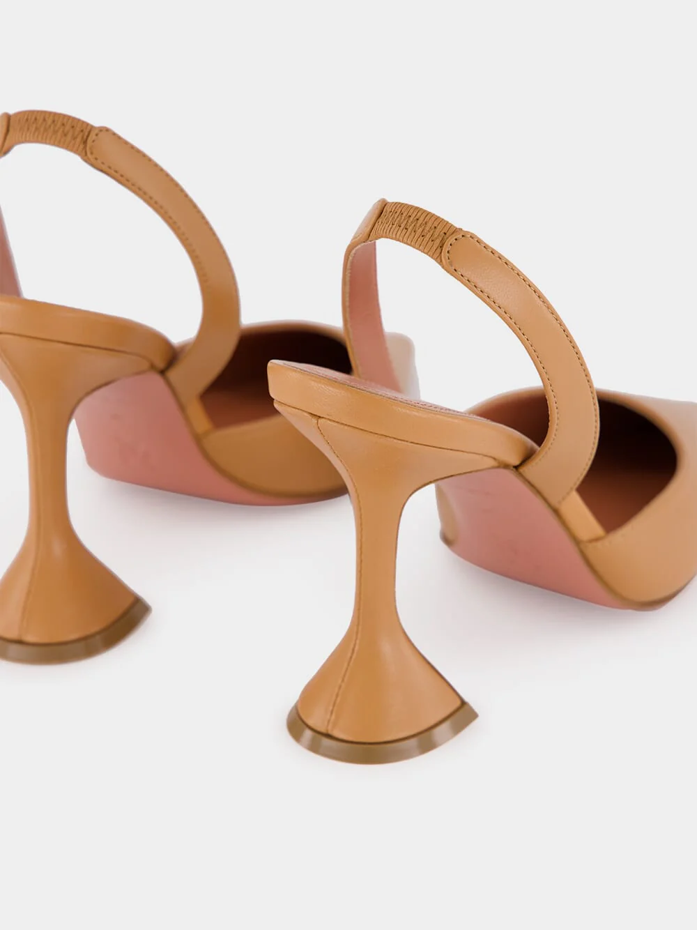 Latte Holli 95 Slingback Pumps in Nappa Leather - Image 6