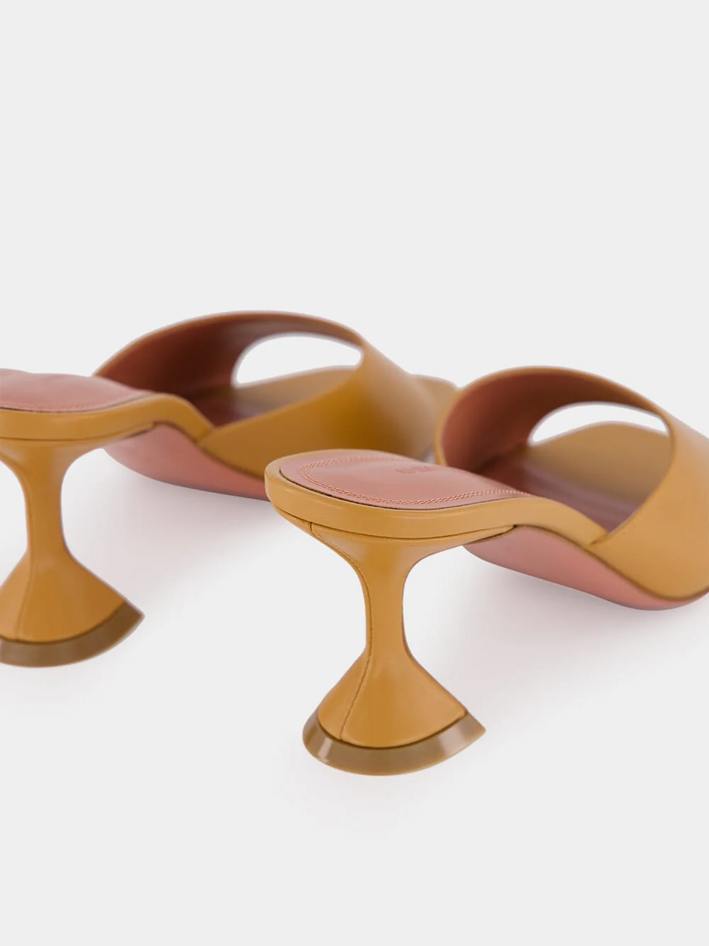 Lupita Latte Heeled Mules in Nappa - Image 6