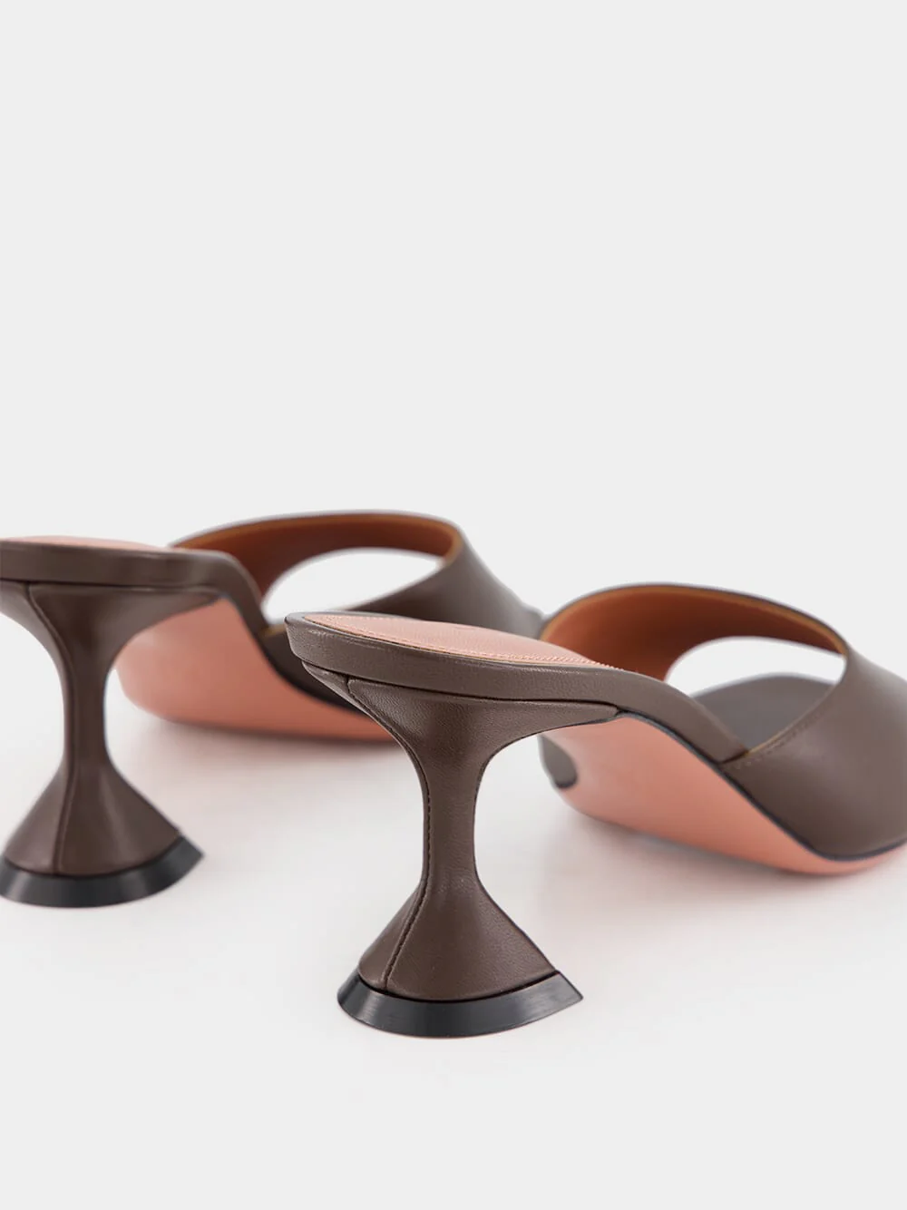 Lupita Nappa Heeled Mules in Coffee - Image 6