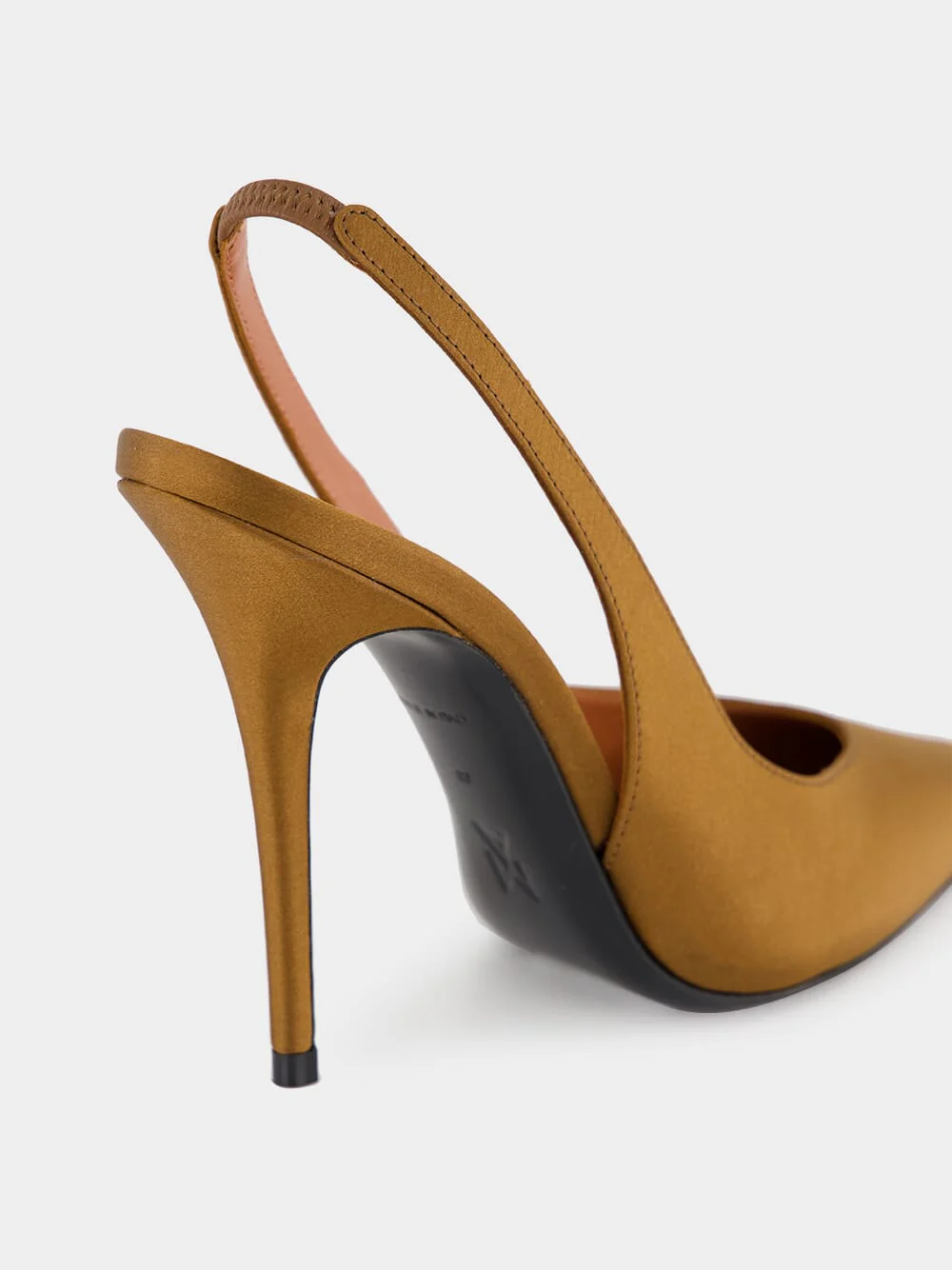 Mocha Satin Anok Slingback Pumps - Image 6
