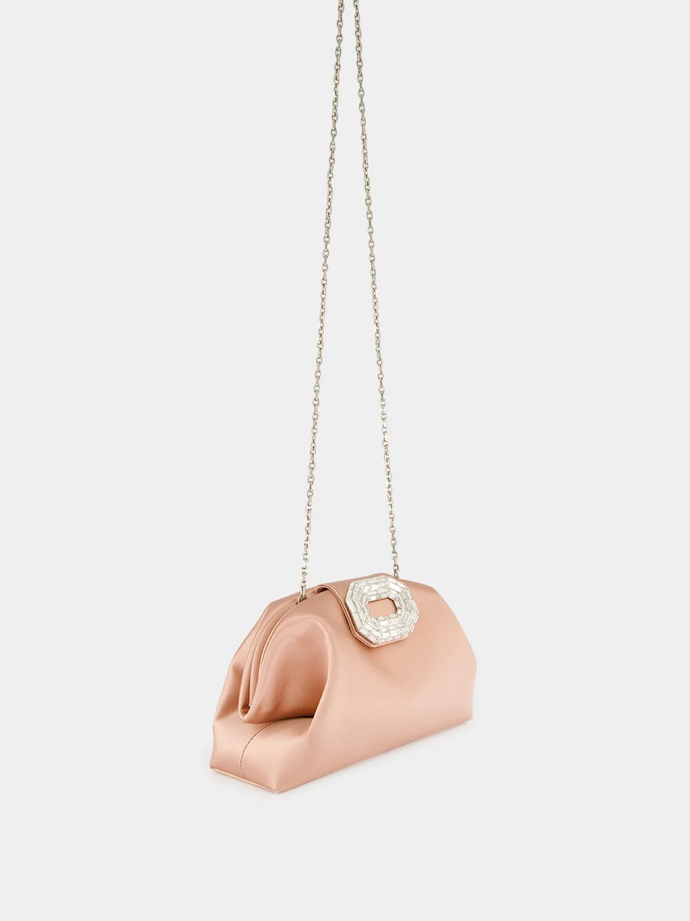 Powder Satin Camelia Clutch Bag - Image 5