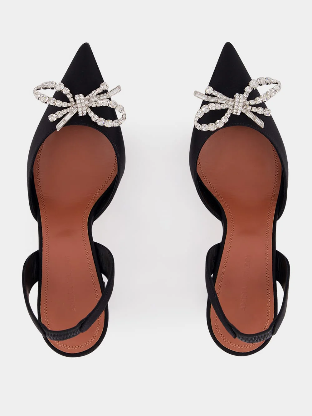 Rosie Black Satin 70 Slingback Heels - Image 4