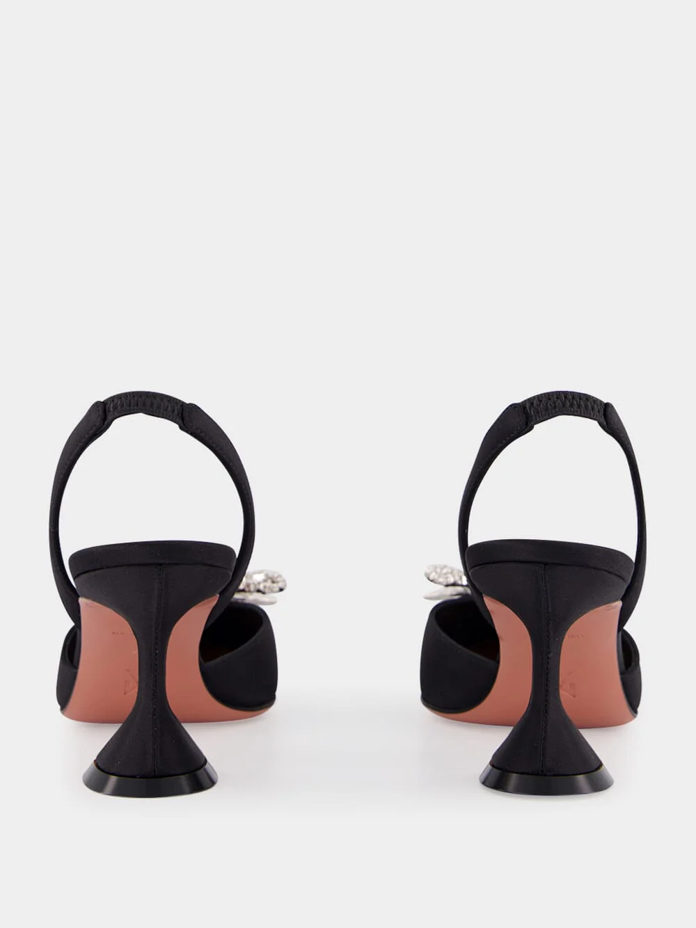 Rosie Black Satin 70 Slingback Heels - Image 5