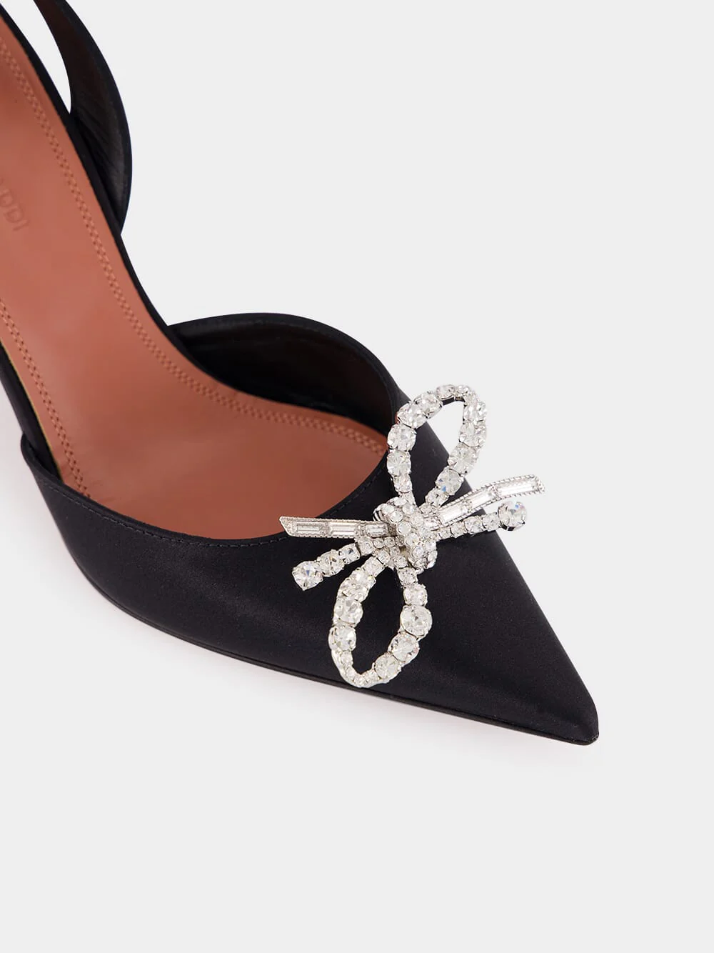 Rosie Black Satin 70 Slingback Heels - Image 7
