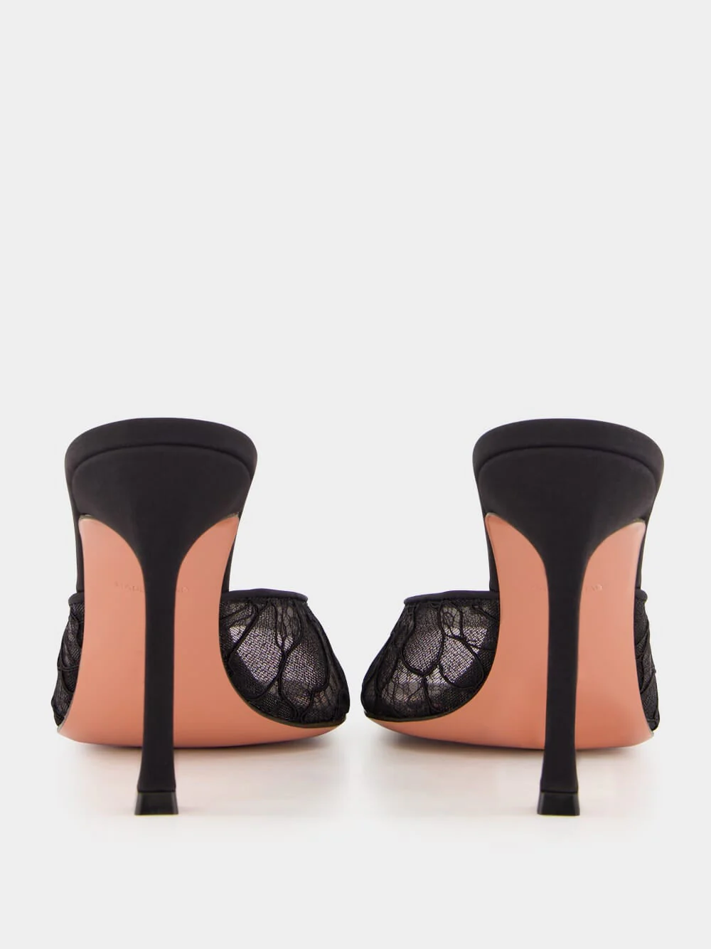 Black Alexa Lace High-Heel Mules - Image 12
