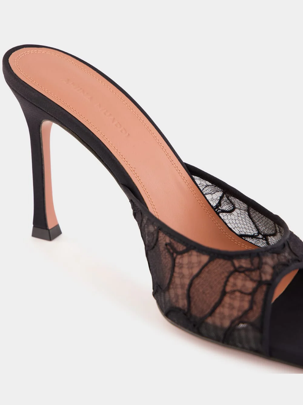 Black Alexa Lace High-Heel Mules - Image 14