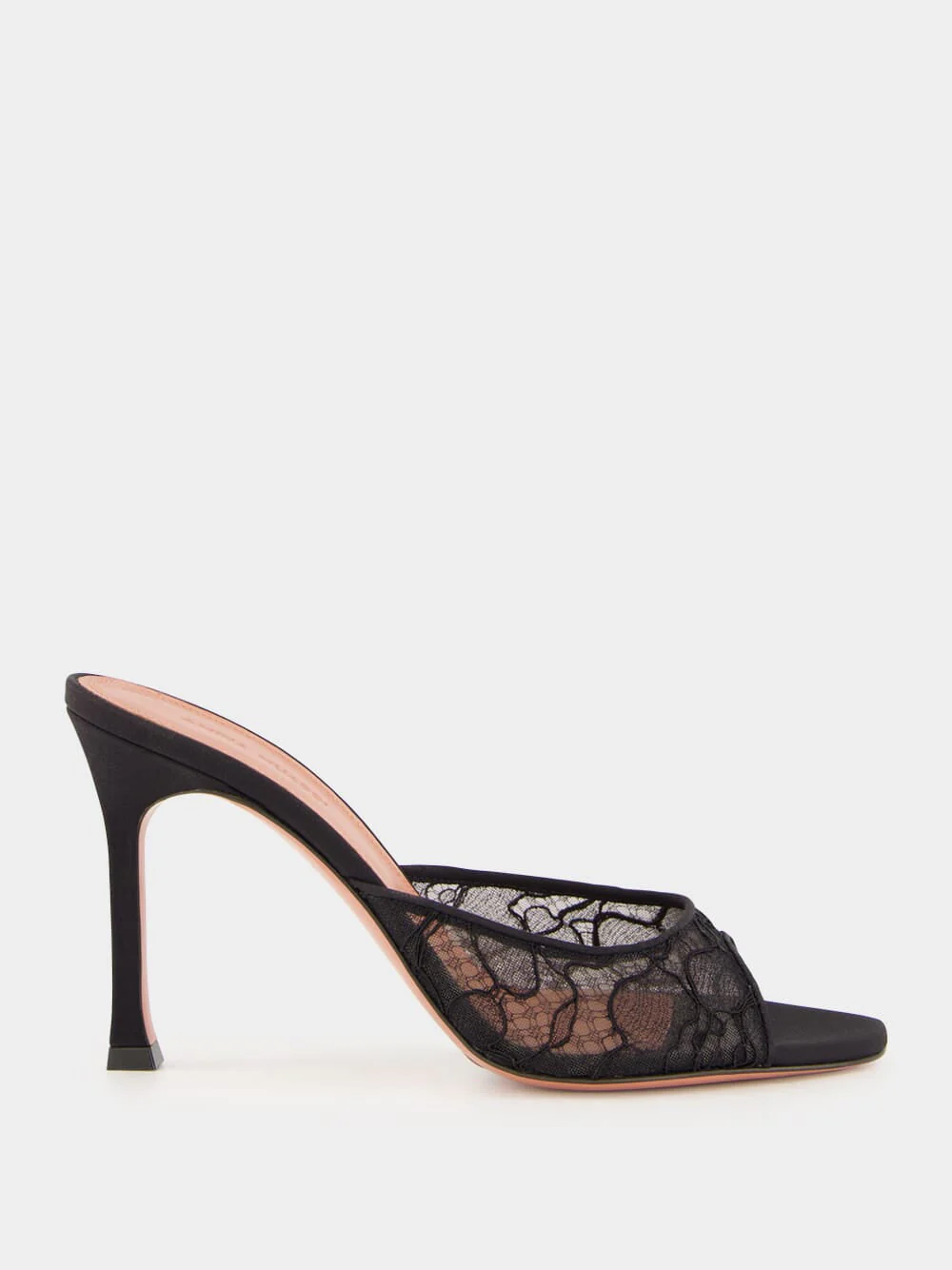 Black Alexa Lace High-Heel Mules - Image 8