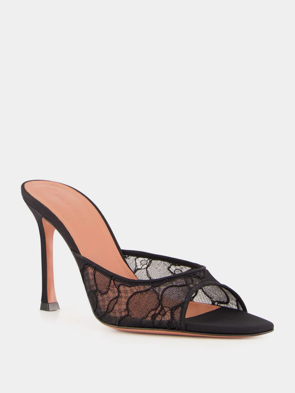 Black Alexa Lace High-Heel Mules - Image 9