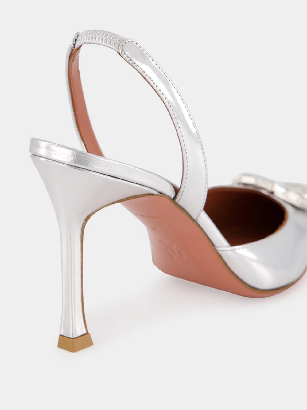 Camelia Mirror Silver Slingback Heels - Image 6