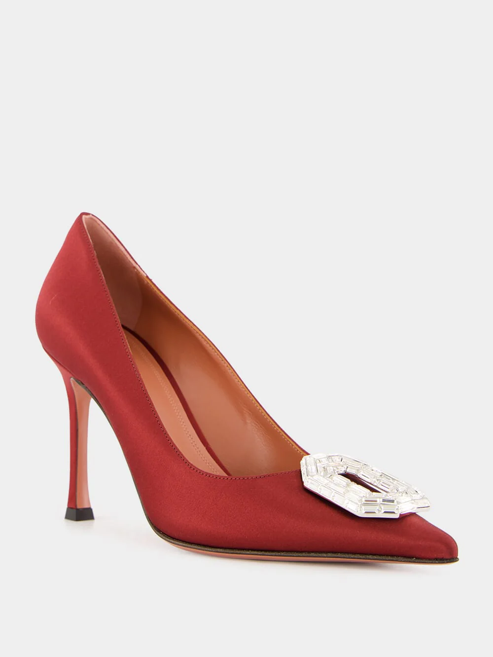 Red Camelia Satin Pumps - Image 2