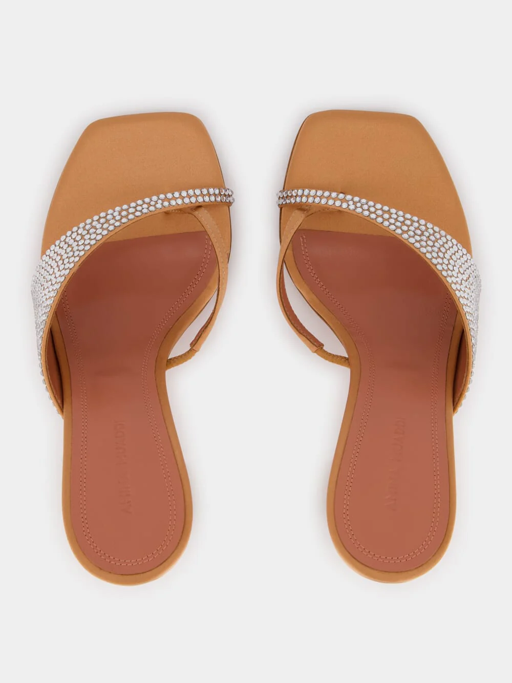 Shiona Latte Satin Slipper with Crystals - Image 4