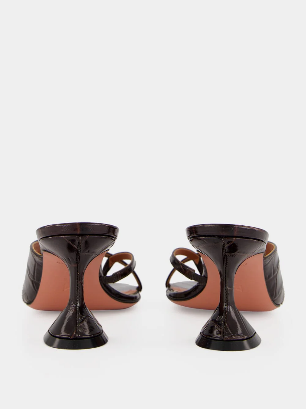 Shiona 70 Coffee Crocodile Heeled Mules - Image 5