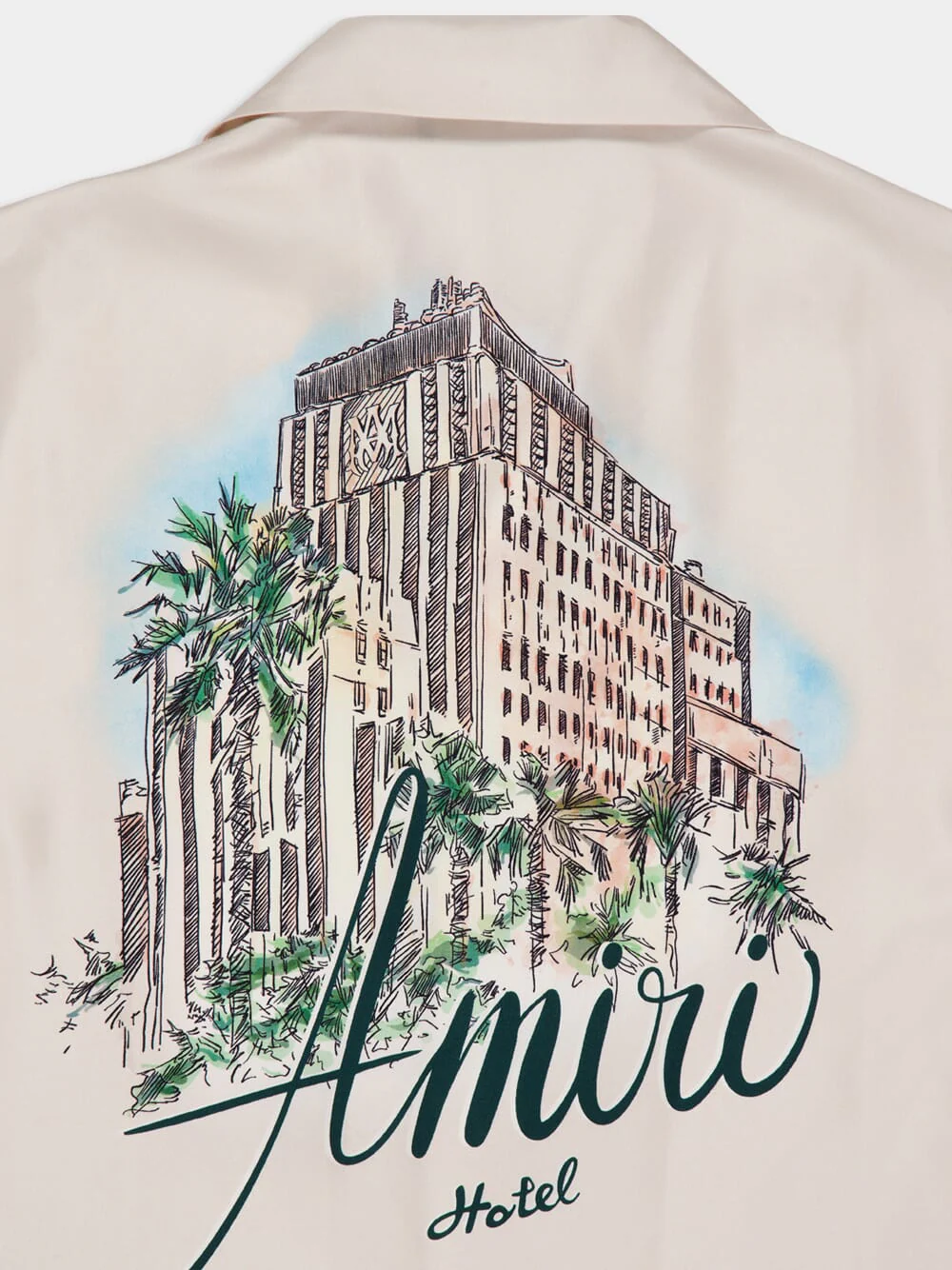 Alabaster Silk Amiri Hotel Bowling Shirt - Image 4