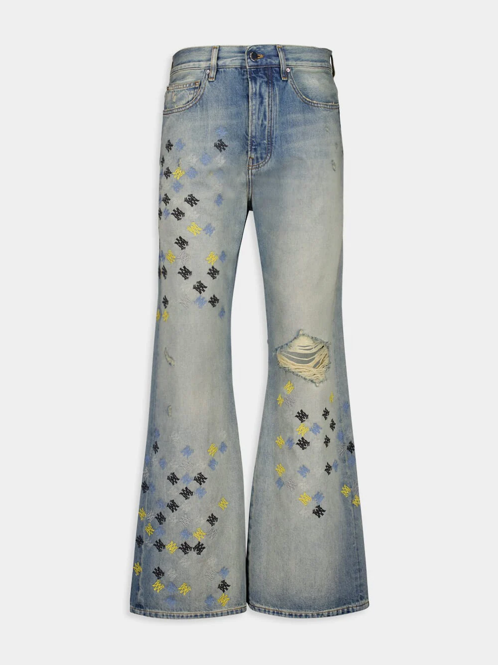 Antique Indigo MA Quad Embroidered Flare Jeans