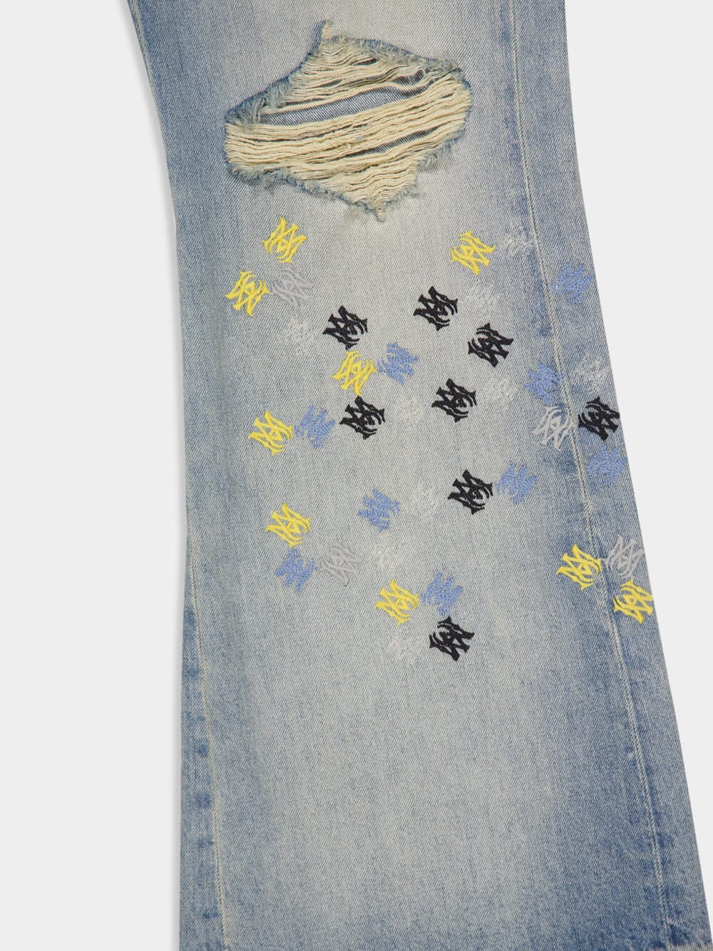 Antique Indigo MA Quad Embroidered Flare Jeans - Image 4