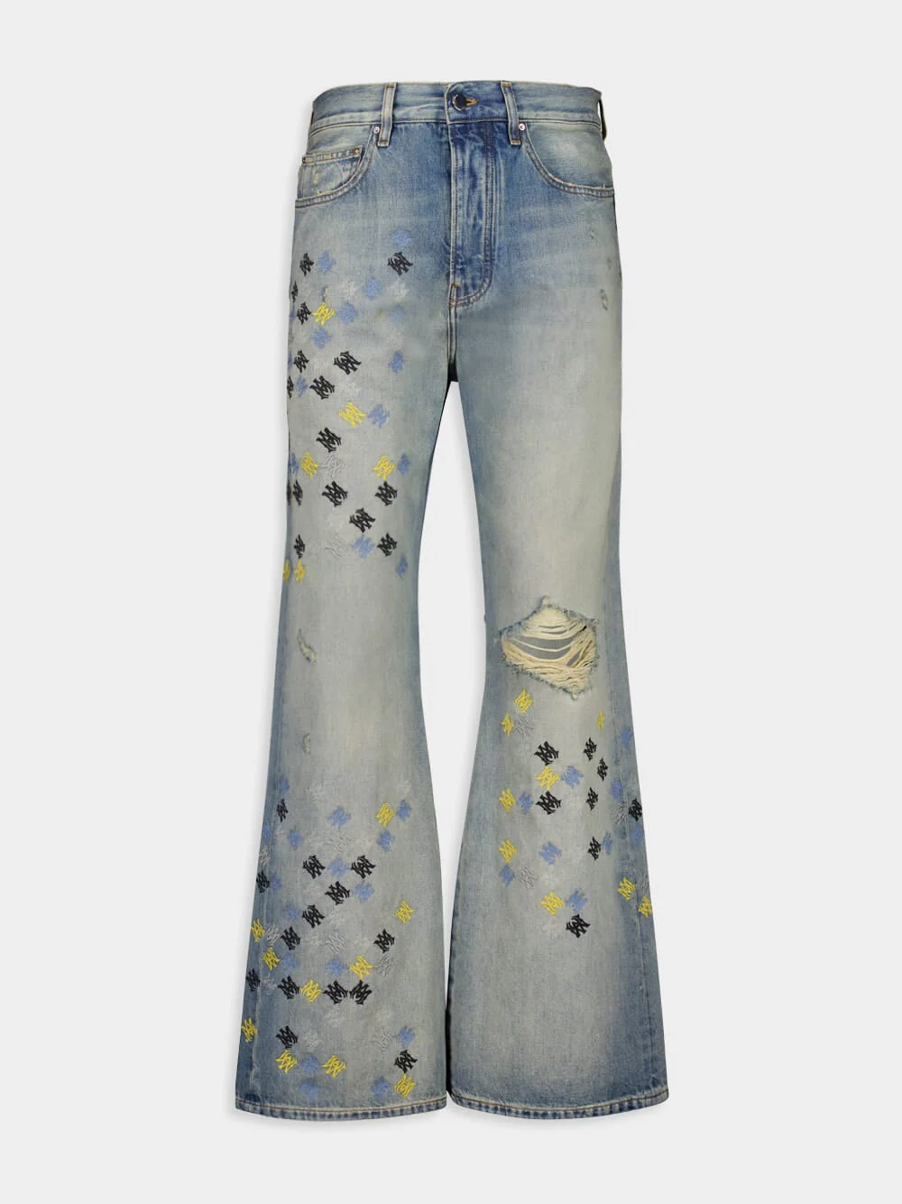 Antique Indigo MA Quad Embroidered Flare Jeans - Image 5