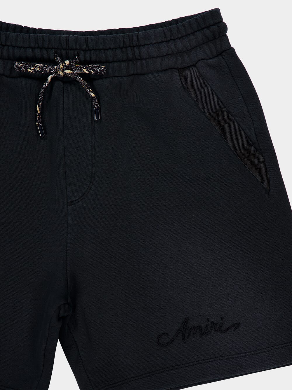 Black Bleach Bandana Cotton Shorts - Image 3