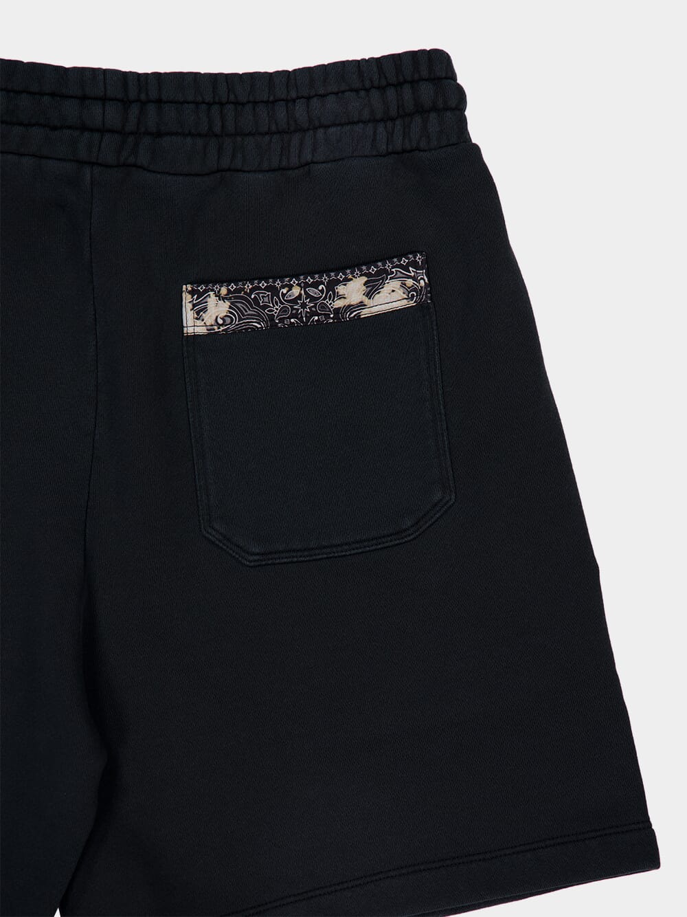 Black Bleach Bandana Cotton Shorts - Image 4