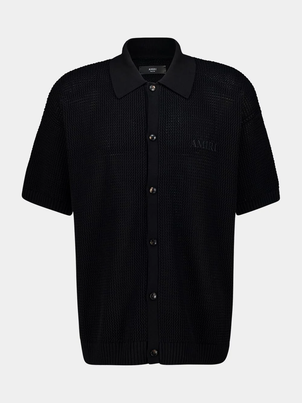 Black Crochet Mesh Shirt