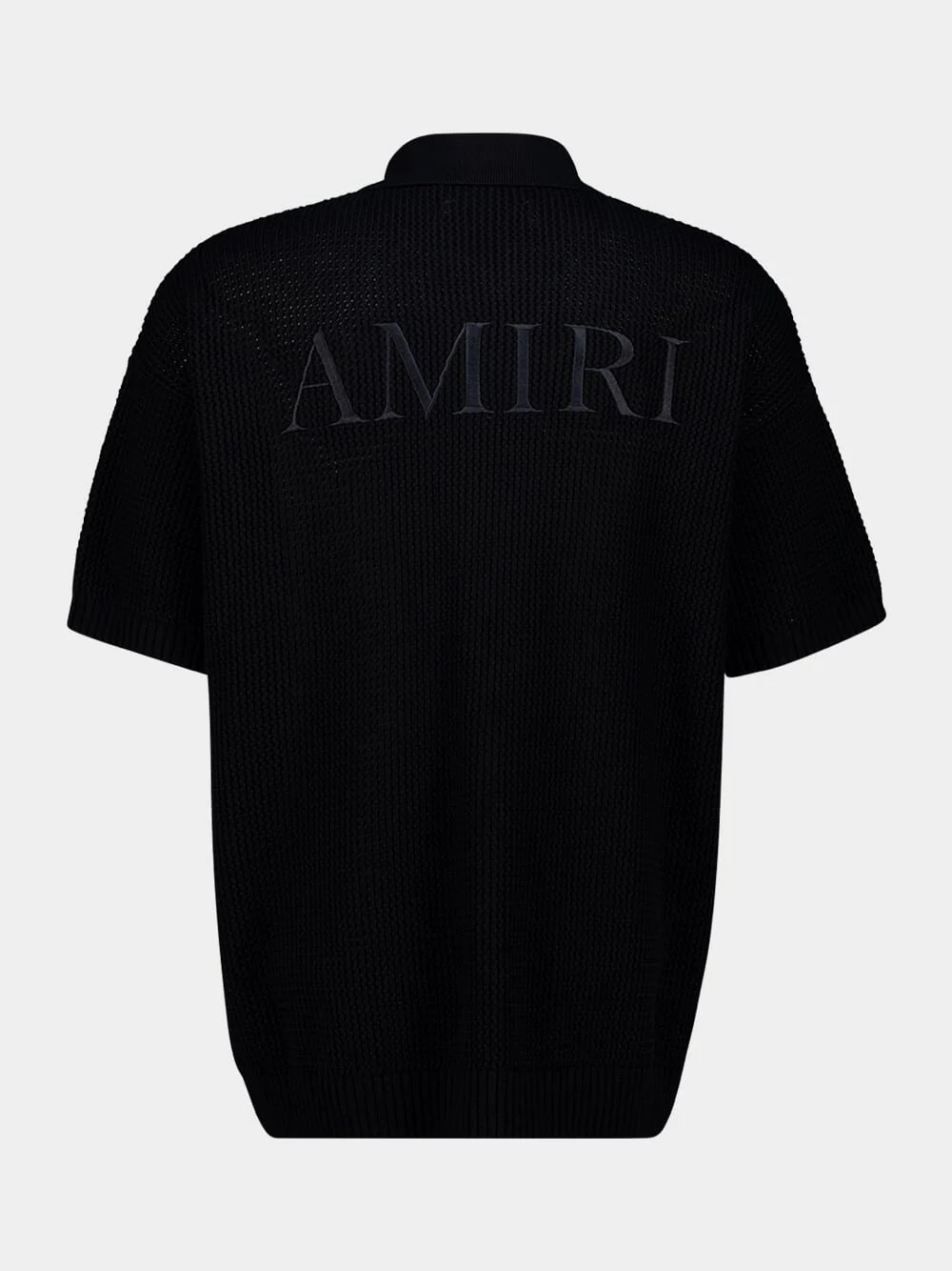 Black Crochet Mesh Shirt - Image 2