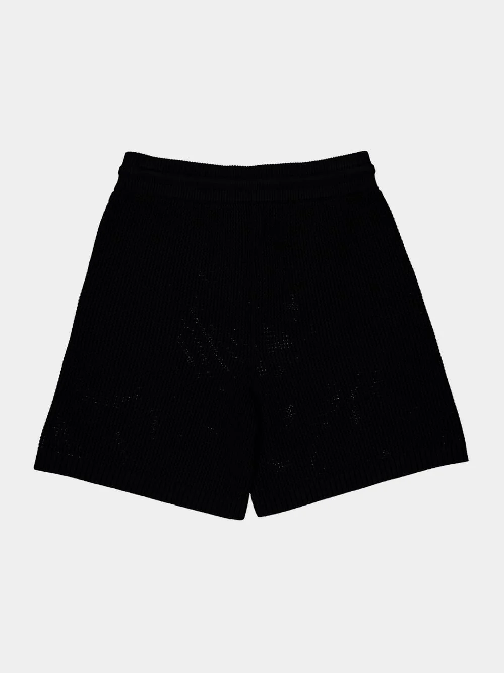 Black Crochet Mesh Shorts - Image 5