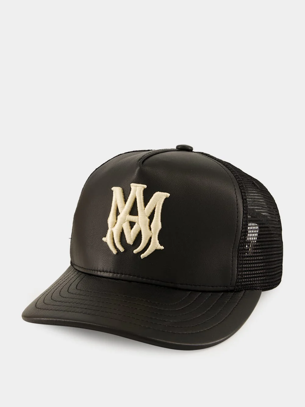 Black Leather MA Trucker Hat