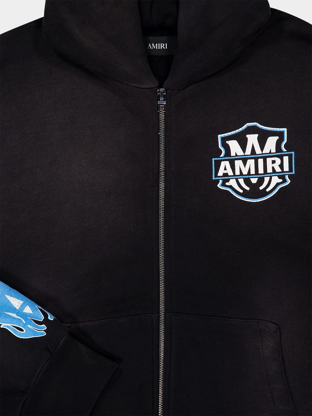 Black MA Flames Hooded Sweatshirt - Image 3