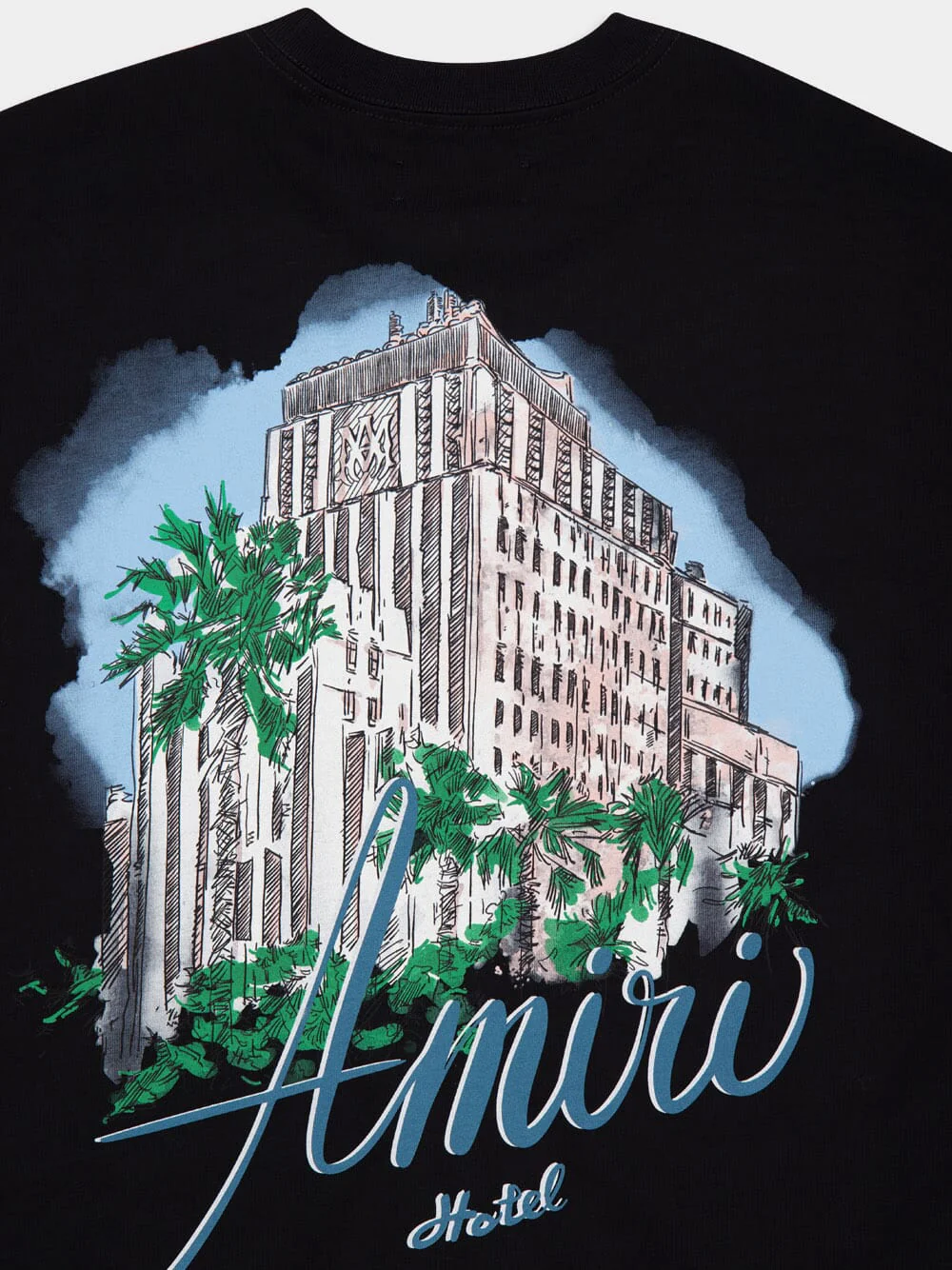 Black Oversized Hotel Print T-Shirt - Image 4