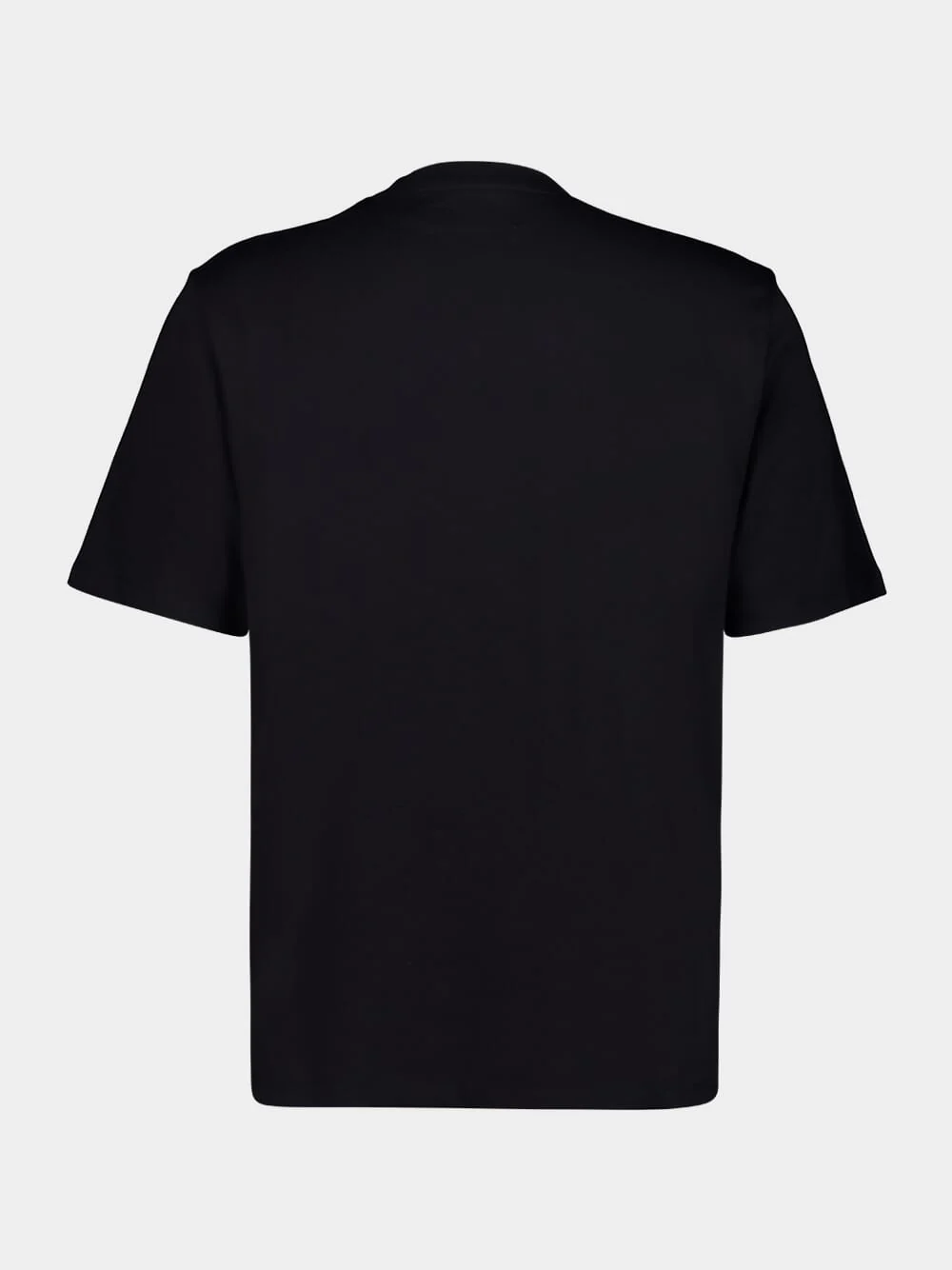 Black Staggered Logo Cotton T-Shirt - Image 2