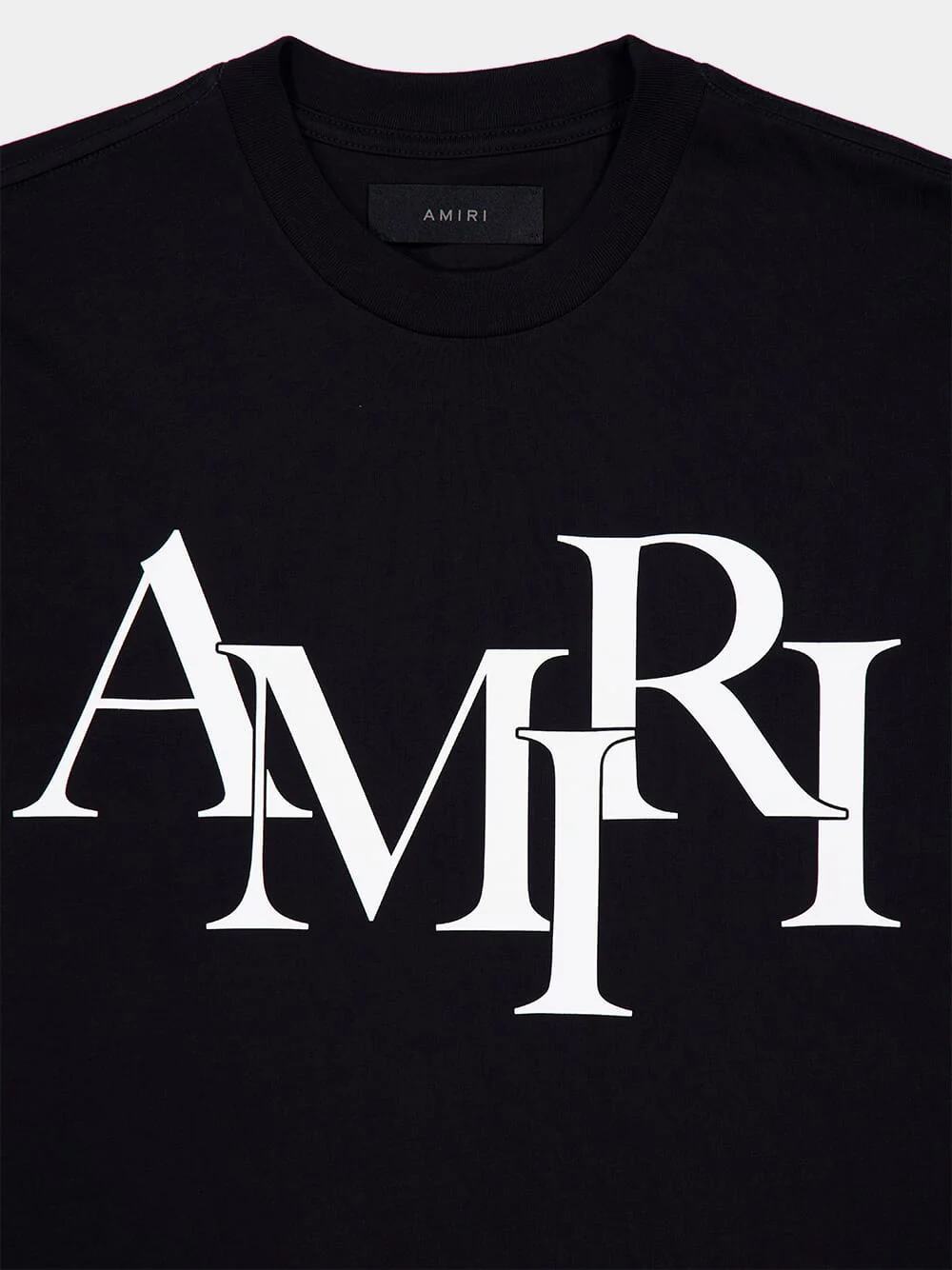 Black Staggered Logo Cotton T-Shirt - Image 3