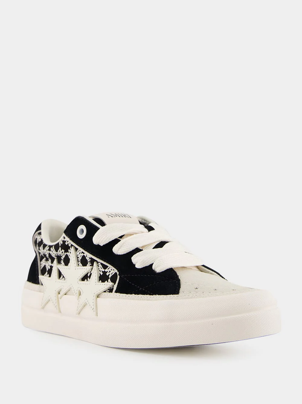 Black Sunset Skate Cotton Leather Low-Top Sneakers - Image 2