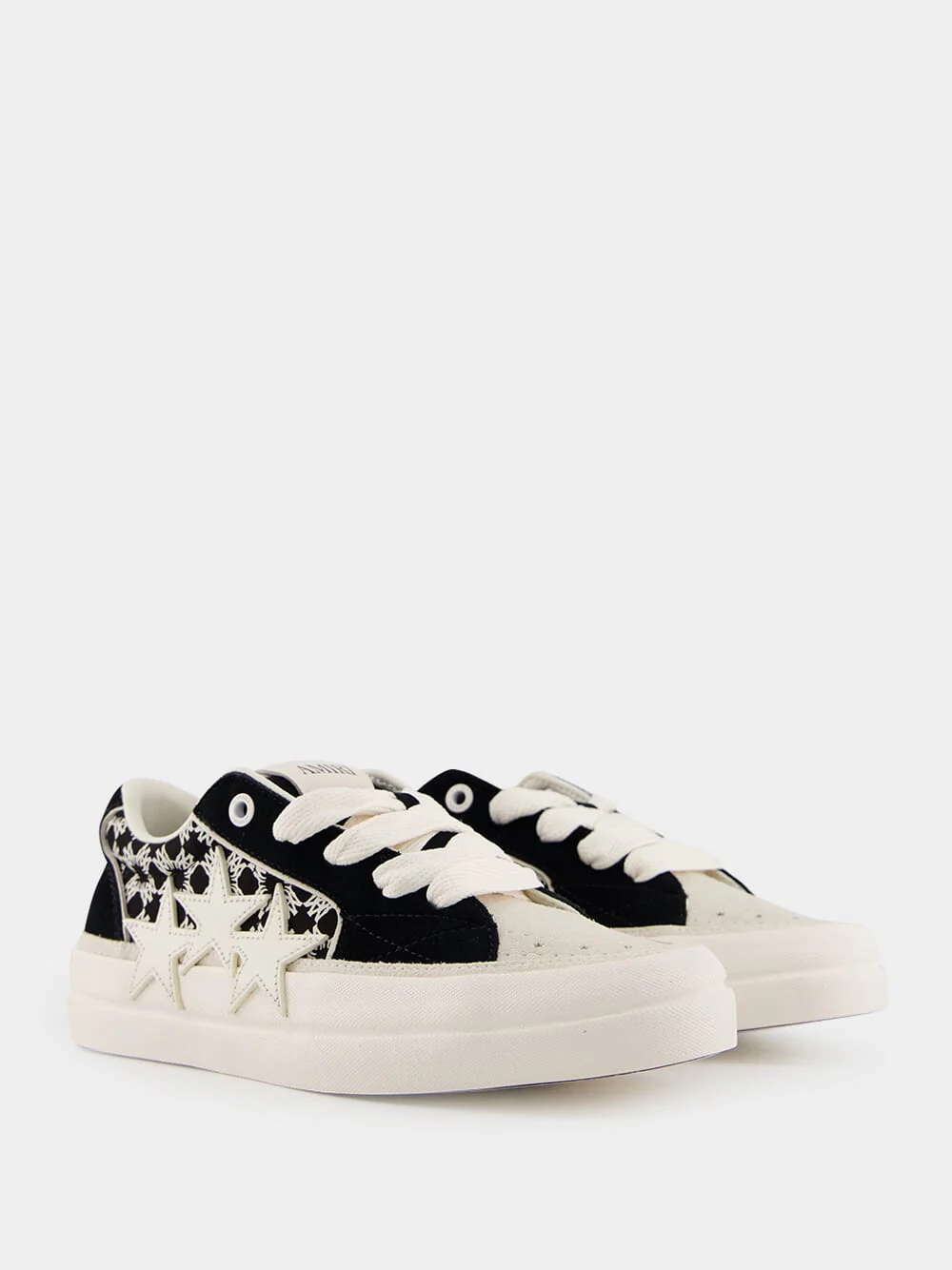 Black Sunset Skate Cotton Leather Low-Top Sneakers - Image 3