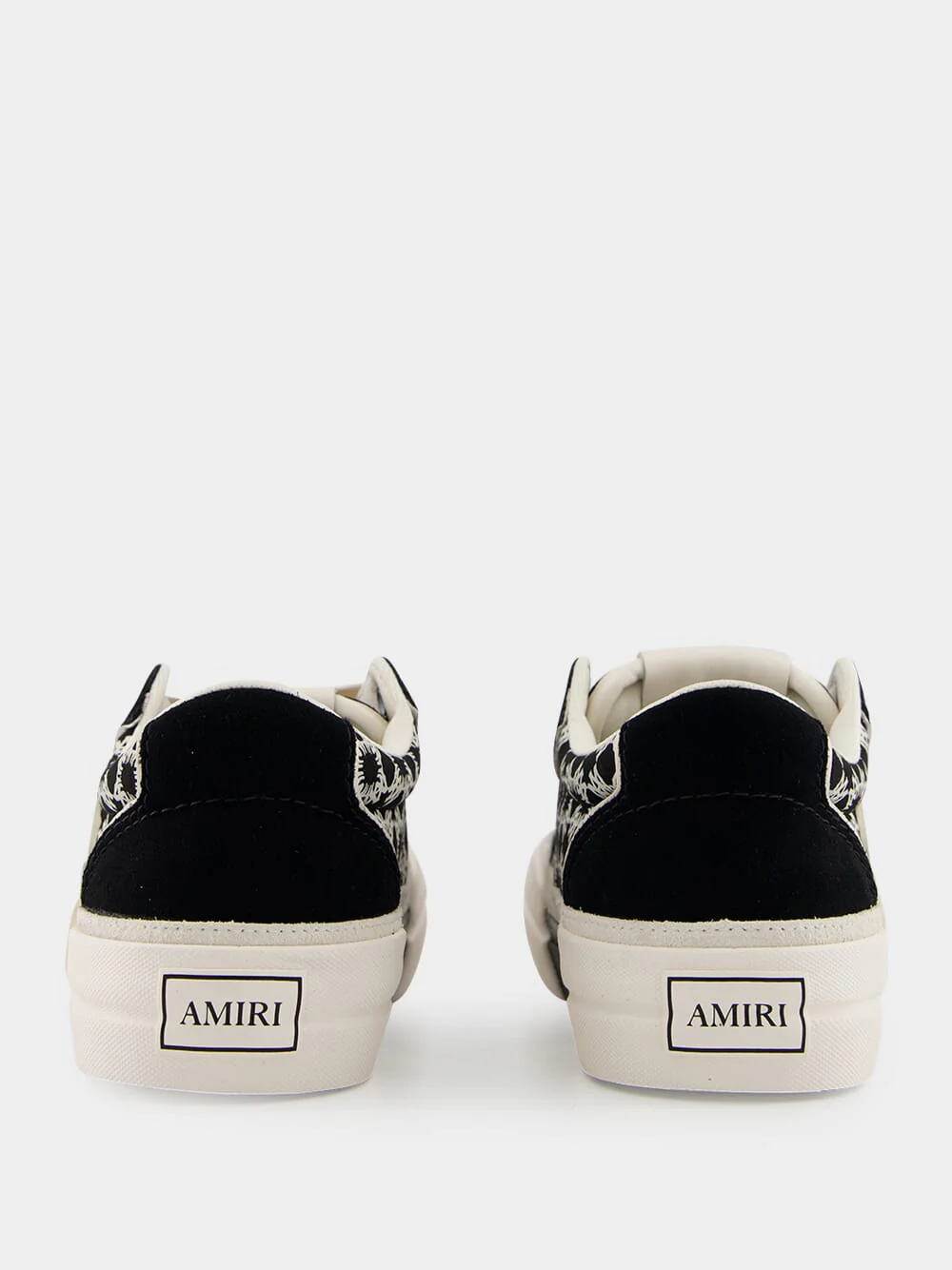 Black Sunset Skate Cotton Leather Low-Top Sneakers - Image 5