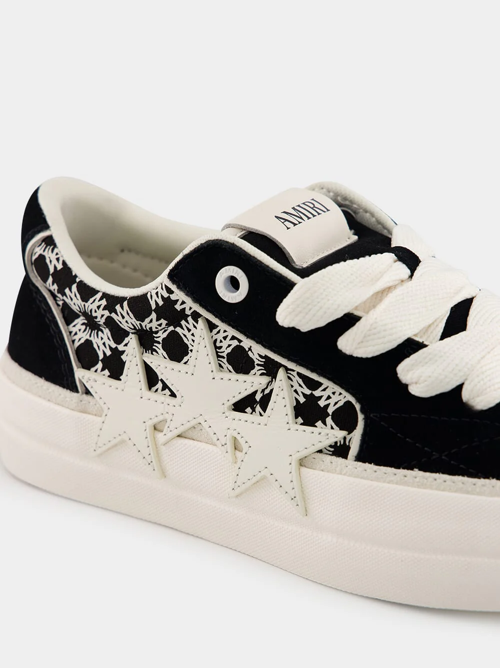 Black Sunset Skate Cotton Leather Low-Top Sneakers - Image 7
